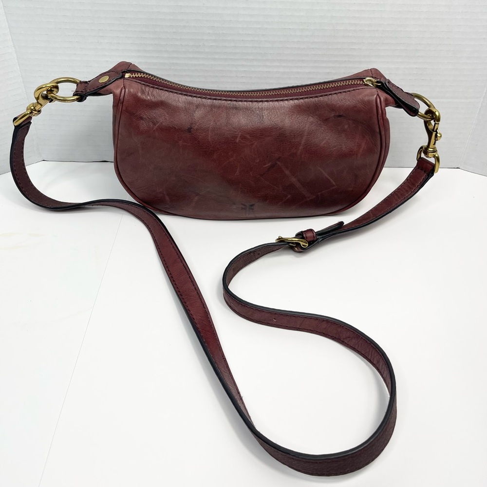Frye Campus Rivet Small Leather Crossbody Bag - Saddle, Cherry, Red
